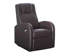 Adec - Flow Lift, Sillon Relax, Sillon de Descanso, Sillon Reclinable, Acabado en Simil Piel Chocolate, Medidas: 70 cm (Ancho) x 77 cm (Fondo) x 111 cm (Alto)