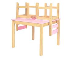 ts-ideen Juego de mesa y dos sillas para niños lila
