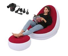 Sofa Hinchable Colchón De Aire Inflable Sofá Perezoso Tumbona Cómoda Taburete para Las Piernas Resto Puf Individual para Uso Doméstico Y Al Aire Libre