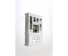 Nova solo bca597 aparador con vitrina caoba/MDF blanco 145 x 50 x 220 cm