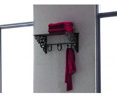 PERCHERO ESTANTE DE FORJA (30x80x30, Verde Marfil)