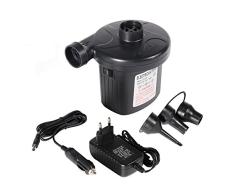 Woocika Bomba de Aire Eléctrica DC12V/AC230V 50Hz - Usado para Sofá Inflable, Colchón Hinchable, Juguetes Hinchable, Car, etc, Bomba de Aire con 3 Accesorios con Hinchar y Deshinchar, Viaje a Familia