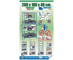 SimonRack SI416 Kit Estantería con 5 Estantes, Galvanizado, 2000 x 1000 x 400 mm