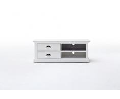 Nova Solo ca592 – 120 Muebles TV con 2 cajones Caoba/MDF Color Blanco 120 x 45 x 45 cm