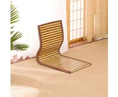 SINKITA Madera Zaisu Silla Acolchad De Suelo.Silla De Tatami Japonés Silla Acolchad De Suelo Material Natural Asiento Al Aire Libre Interior Sillón Reclinable-B-46x38x41Cm