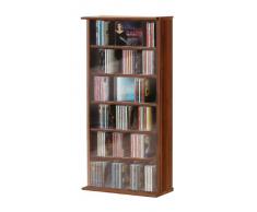 VCM Torre para CD/DVD "Vostan núcleo de nogal" para 150 CDs, sin puerta de cristal.