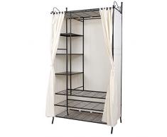 SONGMICS Armario de Metal Barnizado, Estantería de Almacenamiento, Ropero con Funda de Tela, 210 x 58 x 108 cm RTG04H
