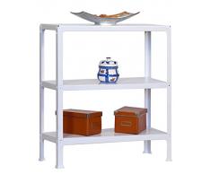 Estantería metálica Homeclick Metal Mini 3/300 blanco, Kit Homeclick Metal, 900x800x300, 3 estantes, Simonrack