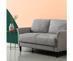 Zinus Jackie Sofá, Tapizado de estilo clásico, Gris claro de 135.9x79x87.9 cm