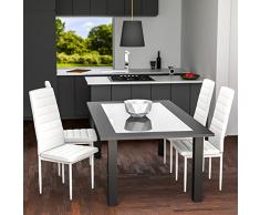 TecTake Set de 4 sillas de comedor 41x45x98,5cm blanco