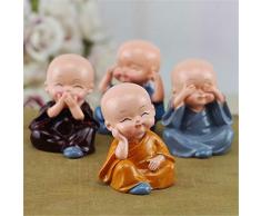 TuToy 4 Unids Auto Adornos Micro Paisaje Figurita Muñecas Resina Pequeña Estatua Monje Estatuas Resina Escritorio Del Coche Estante Decoraciones