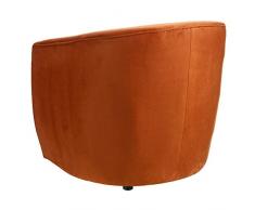 LOLAhome Butaca Vintage Naranja tapizada de Terciopelo