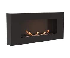 Chimenea de bioetanol de 90 x 40 cm Delta Flat, negro mate