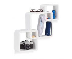 Relaxdays Estantes de Pared Retro, Madera, Blanco, 10x46x48 cm