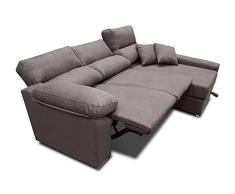 Don Baraton anticrisis.net Sofá Chaise Longue Relax eléctrico con 2 Asientos motorizados - Valencia (Gris, Chaise Longue Lado Derecho)