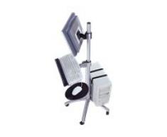 Newstar Mobile work station - Soporte de pie para pantalla plana (Plata, 25,4 cm (10"), 10 kg, 53,34 cm (21"), PC, LCD TVs)