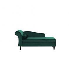 Beliani Chaise Longue en Terciopelo Verde Esmeralda LUIRO