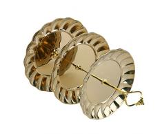 OUNONA Soporte de Pasteles de Acero Inoxidable 3 Niveles Frutas Postres Plato (Oro)