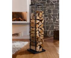 Estantería de metal para chimenea