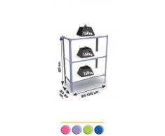 Estantería metálica Homeclassic 3/400 Mini Verde/Blanco, Kit Homeclassic Colour, 900x800x400, 3 estantes, Simonrack