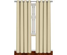 Utopia Bedding [2 Paneles Cortina Opaca - Cortinas Aislantes Térmicas - con Ojales - (140 x 260 cm, Beige)