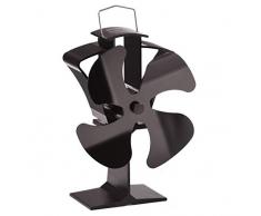 TOMERSUN Ventilador de estufa de 4 palas Ventilador de leña/leña alimentado por calor Ventilador ecológico Circulación de calor para leña/leña/chimenea
