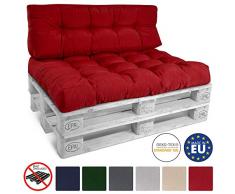 Beautissu Cojín Palet, sofá-Palet y europalet Eco Style - Cojín de Respaldo 120x40x10-20 cm : Rojo - Cojín: Respaldo (1 Pieza)