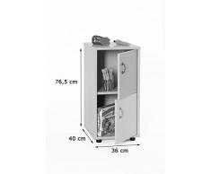 Mobeduc Mueble Infantil Bajo Armario 2 Puertas 360, Haya, Haya y Azul Oscuro, 36x40x76.5 cm