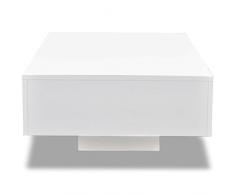 Festnight Mesa de Centro Moderno Mesa Auxiliar de Salon Blanca 85 x 55 x 31 cm