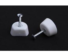 16 pieza Soporte de estantes Soporte de estanterías Soporte de estantes en escuadra con el lápiz de acero, plastico/metal, blanco niquelado, diametro 15mm, altura 10 mm