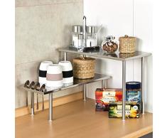 bremermann® estantería de cocina, estantería universal, estante para especias en esquina, acero inoxidable