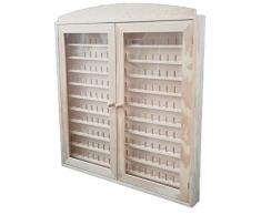 Vitrina colecciones dedales. 2 puertas Grande. Capacidad: 200 dedales. Medidas (ancho/fondo/alto): 66 * 6 * 72 cms. En madera de pino en crudo. Para pintar.