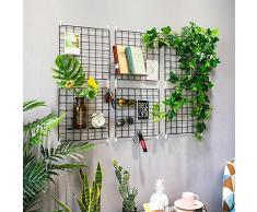 Multifunción Estantería Grid Wall, Rejilla de Hierro Foto Decoración de la Pared, Estante Decorativo de Hierro
