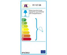 Reality Leuchten R1107-06 - Lámpara de Araña con Forma de Candelabro (5 Bombillas, de Fibra Acrílica Cromada, 3 x E14, Máx. 40 W, No Incluye las Bombillas, Diámetro 52 cm)