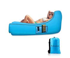 Sofa Hinchable con Almohada Integrada y Bolsa,TumbonaInflable Cama,Sofa Inflable,Portátil Impermeable 210T Poliester Aire Sofá Inflable Sillón,Aire sofá para Viajes,Camping,Parque,Patio Trasero (B)