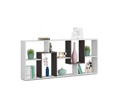 Habitdesign Estantería librería Oficina, Modelo Kawa, Medidas: 80 cm x 180 cm (Alto) x 25 cm (Fondo), Madera contrachapada, Blanco Artik Y Oxido