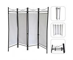 Todeco - Biombo de 4 paneles, metal lacado
