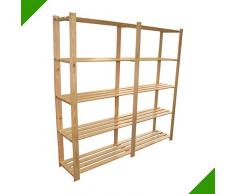 Estantería de almacenamiento de madera muy grande con 5 baldas