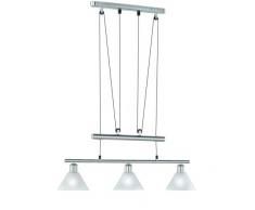 Trio 3751031-07 - Lámpara de techo de níquel y cristal opalado mate, 3 luces (E14, máx. 40 W), color blanco