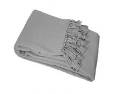 Nuances Du Monde Coton tisse Lana Gris Manta, 150Â x 150Â cm