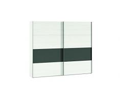 ARMARIO DE 2 PUERTAS CORREDERAS DE 225 CM. COLOR POLAR / COMBINADO CON ANTTRACITA