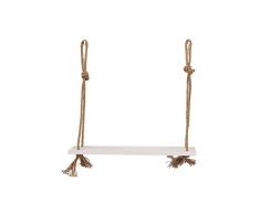 vorcool estante de madera con cuerda 452097 flotante estante para maceta fotos libros (Color Blanco)