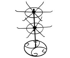 OCLOO 2-Tier rotatorio del Soporte de Estante de joyería Pendientes Collar Anillo de la exhibición del sostenedor del Organizador Desmontable giratoria Bastidor joyería Duradero (Color : Black)