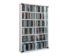 VCM Roma - Torre para CD/DVD, para 300 CDs, color Blanco, dimensiones 92x60x18 cm