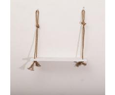 VORCOOL Estante Colgante de Pared de Madera Columpio Estante Flotante para macetas de Marcos de Fotos (Blanco)