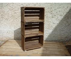 ESTANTERIA Cajas DE Madera con Ruedas Tipo Fruta