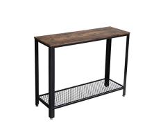 VASAGLE Vintage Mesa de Consola, Mesa de Entrada, Mesa Auxiliar para Salón, Dormitorio, Montaje fácil, Rústica LNT80X