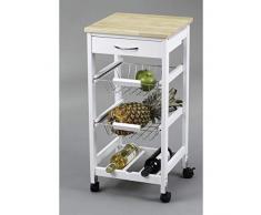 Kit Closet 7040028002 - Carro de cocina con cestas + botellero, madera