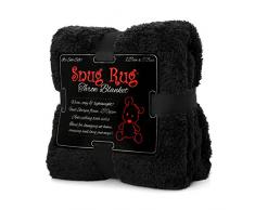 Snug Rug Special Edition Luxury - Manta de Lana Sherpa, Color Negro, 127 x 178 cm