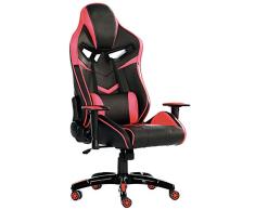 CAMBIA TUS MUEBLES - Silla Gaming, sillón Giratorio Tech Gaming, símil Piel, Rojo y Negro